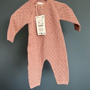 Zara Blush Knit Kids Footie